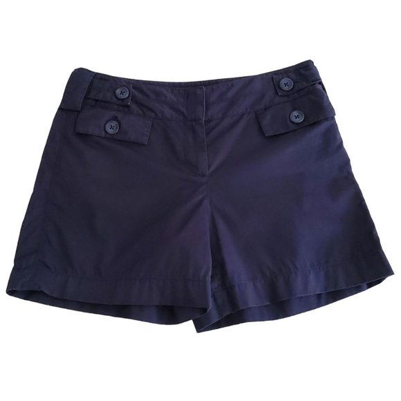 Ann Taylor Loft Regular to High-Rise Shorts | Like New | Size 0 | Navy Blue - Picture 6 of 9